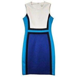 Calvin Klein Sleeveless Bodycon Midi Dress Colorblock 6